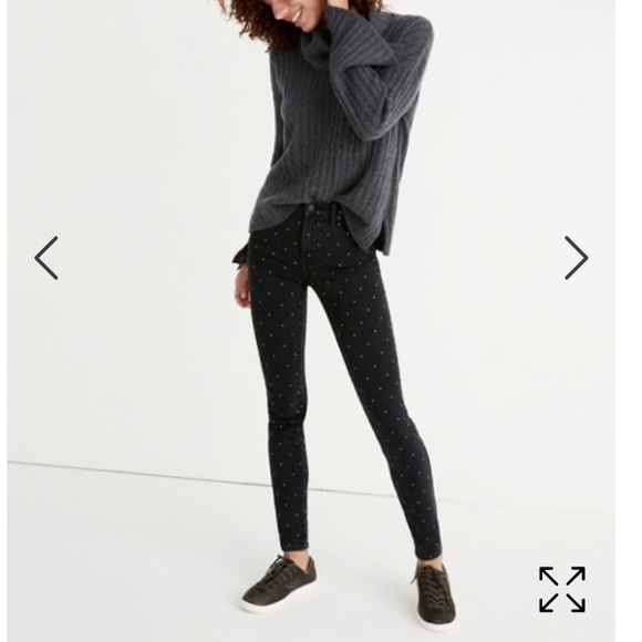 Madewell 9" High Rise Tall Jeans Metallic Dot - Picture 2 of 7